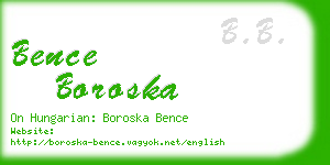 bence boroska business card